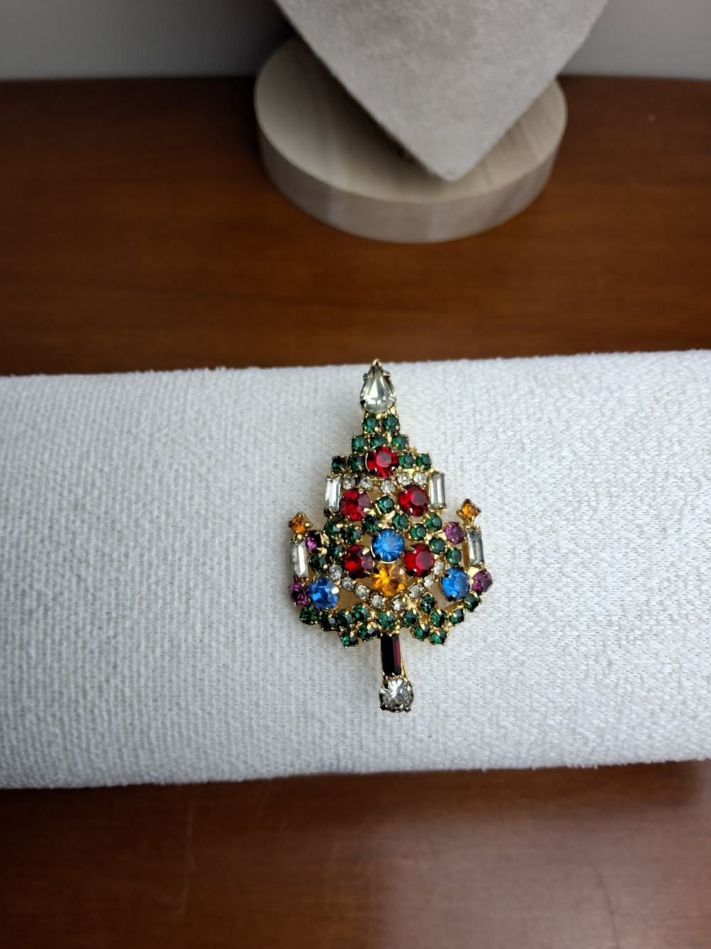 Festive Multicolor Crystal Tree Brooch - Women Jewelry